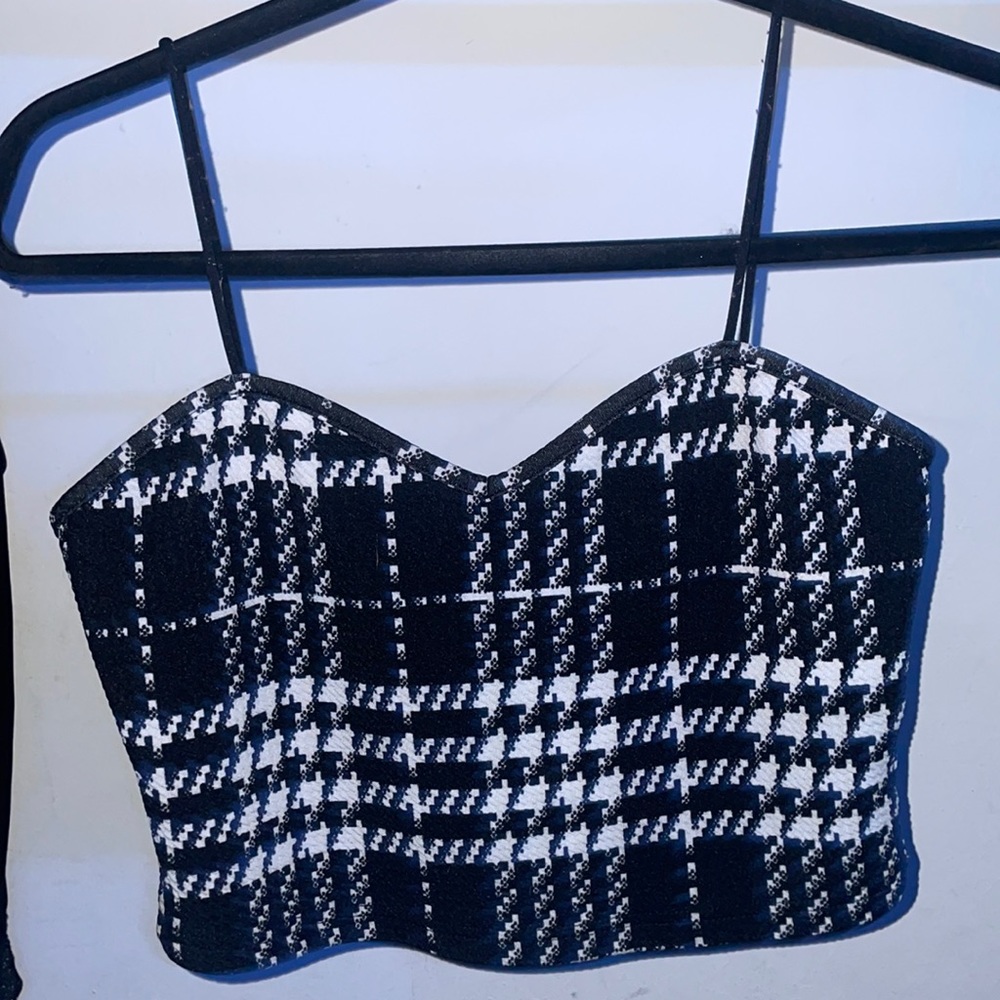 Plaid shein crop top